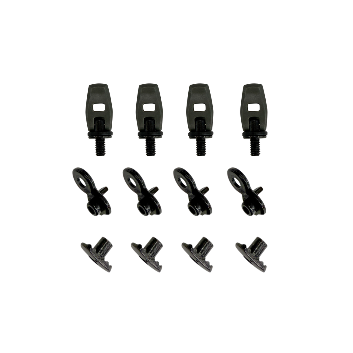Tool-less high back mounting screw set